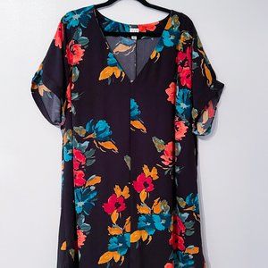 A New Day Colorful Floral Shift Dress